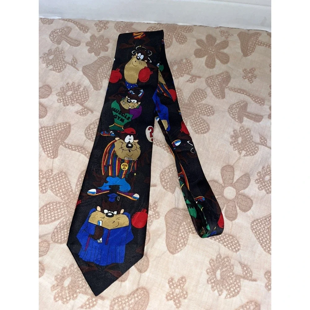 Looney Tunes Mania Neck Tie Taz Tasmanian Devil 1993‎ VTG Muscle Gym